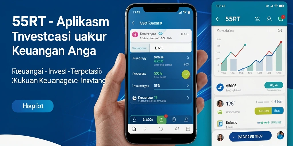 Tampilan antarmuka aplikasi 55RT yang user-friendly untuk investasi.