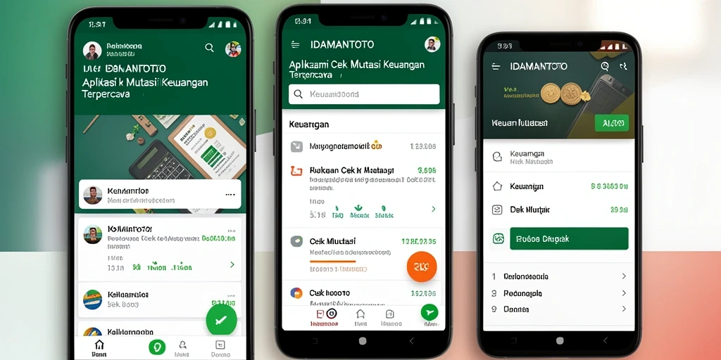 Tampilan antarmuka aplikasi IDAMANTOTO untuk Cek Mutasi keuangan.