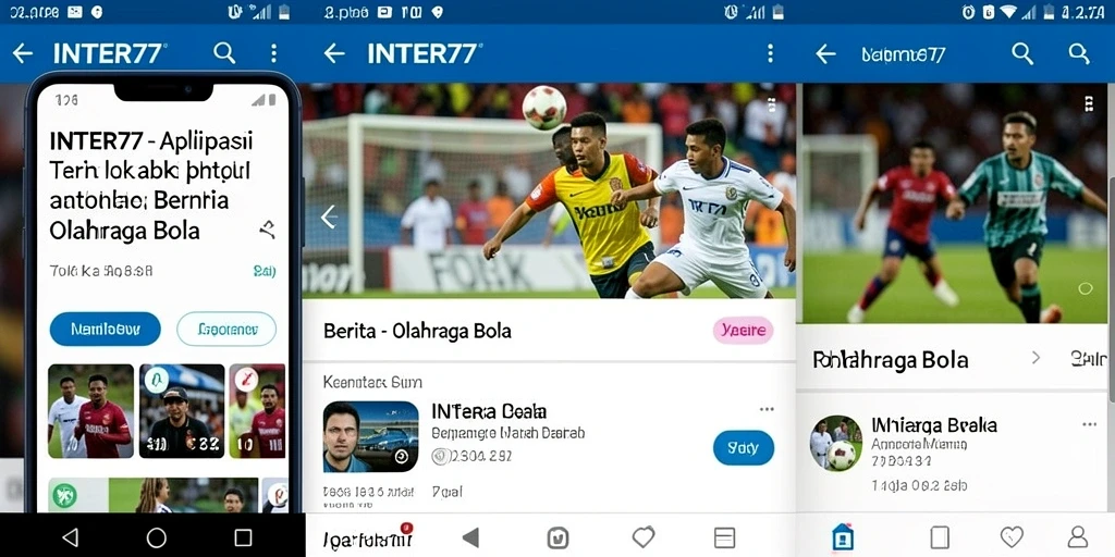 Antarmuka utama INTER77 menunjukkan informasi terbaru olahraga bola.