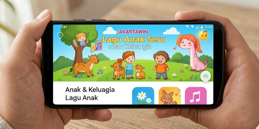 Tampilan antarmuka aplikasi JAKARTAWIN yang ramah anak.