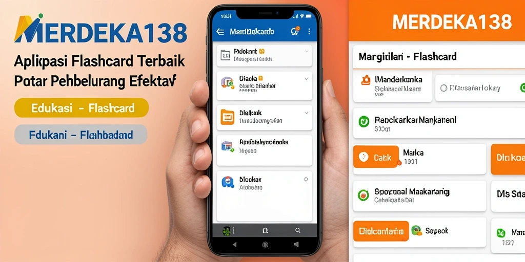 Tampilan antarmuka aplikasi Flashcard MERDEKA138 yang intuitif.
