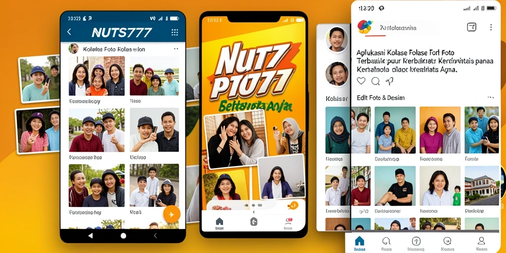 Tampilan antarmuka NUTS777 yang sederhana dan menarik untuk Kolase Foto.