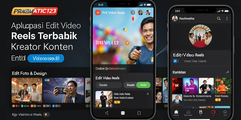 Tampilan antarmuka PRAGMATIC123 saat mengedit video reels.